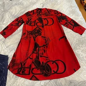 Long red blouse / dress with pockets!!!